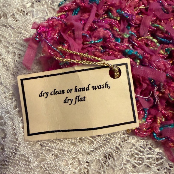 Pink Multicolor Textured Scarf by Christique Creations NWT - Picture 3 of 5